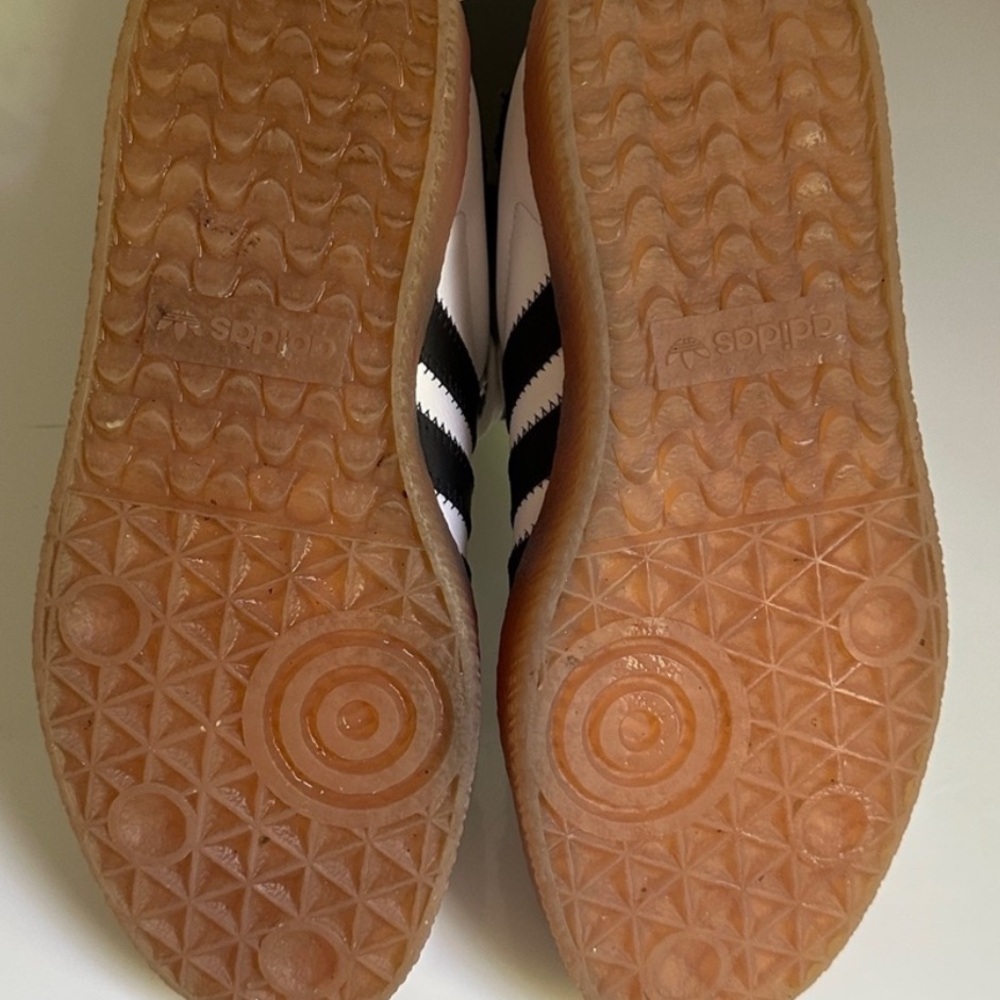 Adidas Samba White Black and Tan Sneakers Sz 9 - Picture 7 of 8